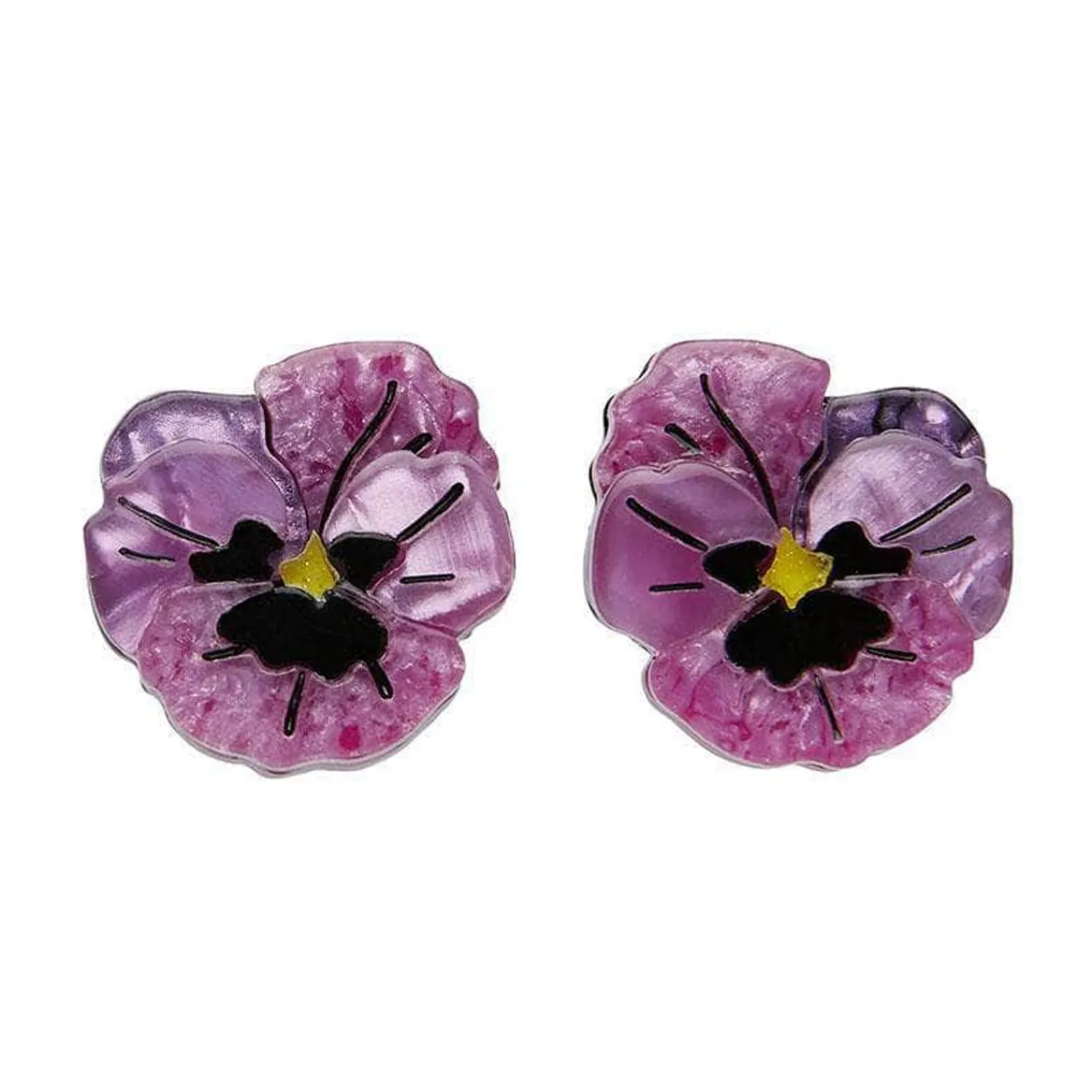 On Sleeping Eyelids Pansy Earrings^Erstwilder Best