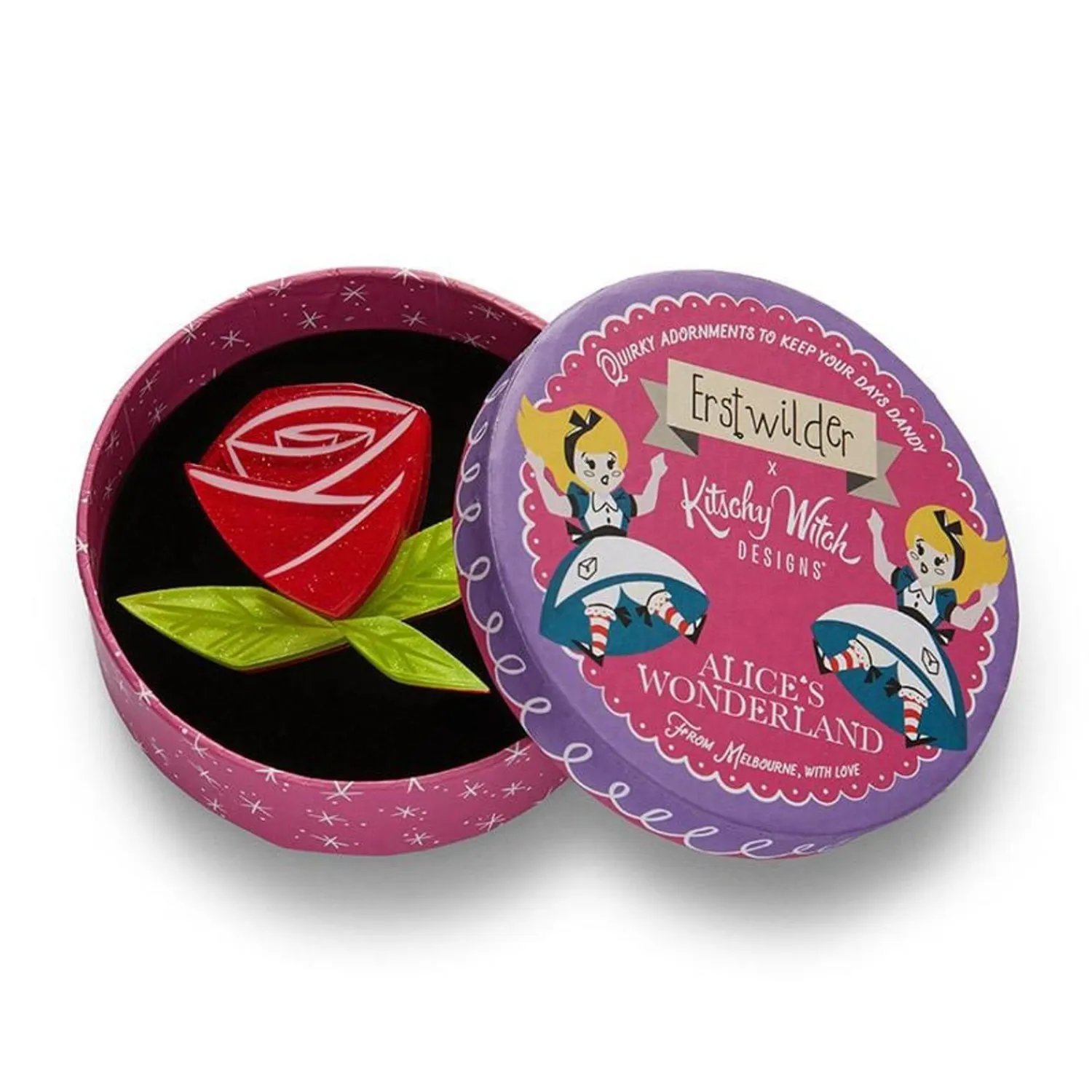 Painted Rose Brooch^Erstwilder Sale