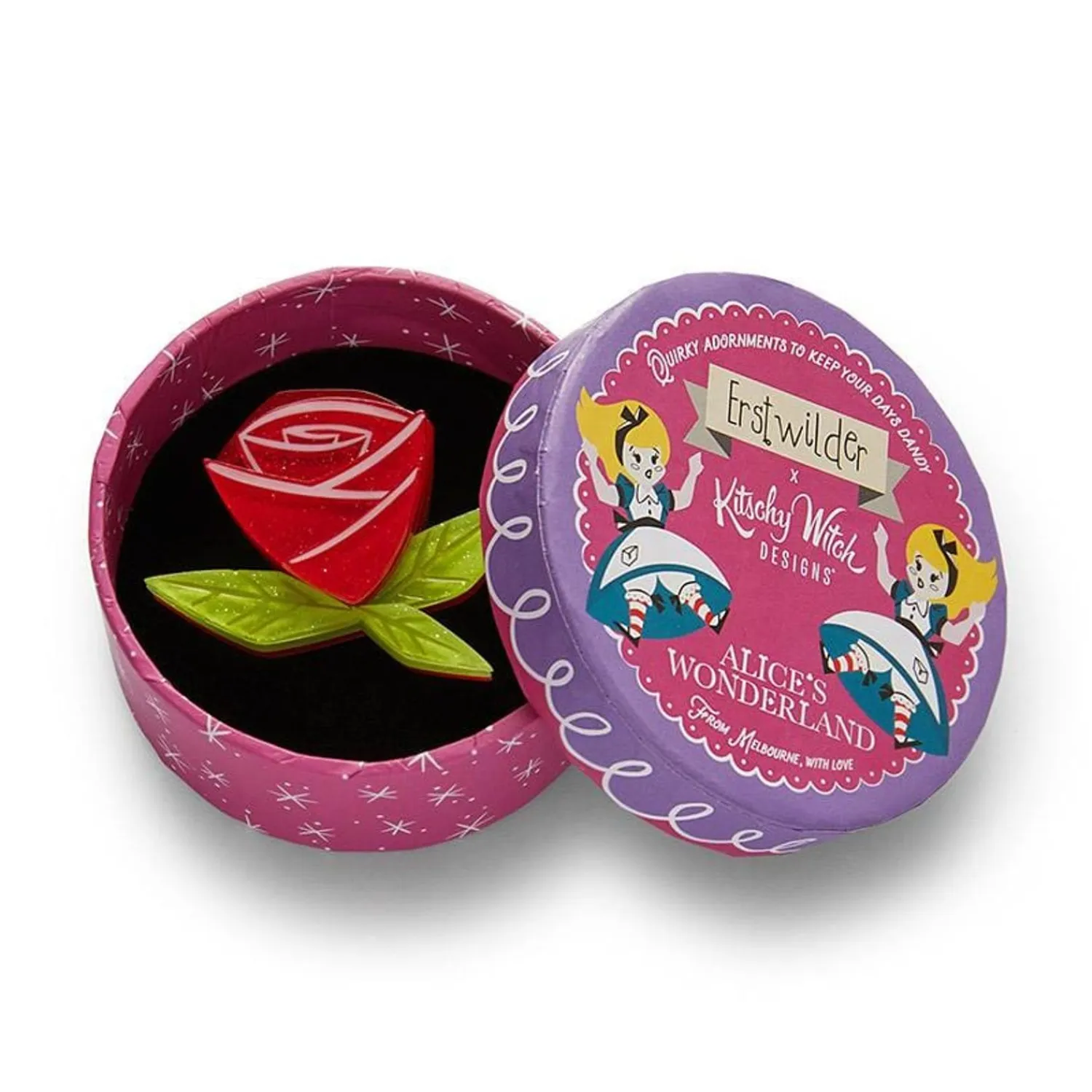 Painted Rose Mini Brooch^Erstwilder Clearance