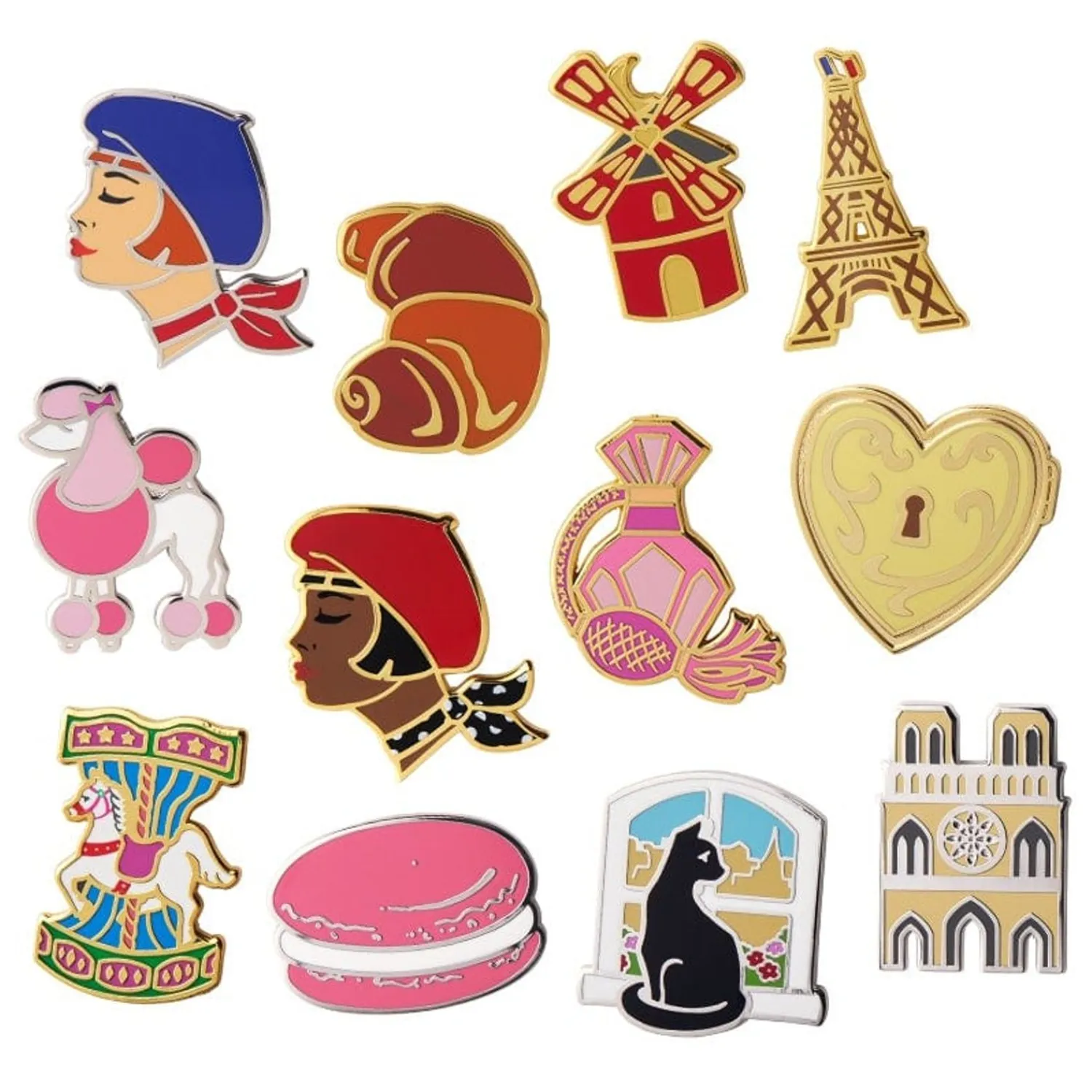 Paris Holiday Enamel Pin Pack - 12 Piece^Erstwilder Online