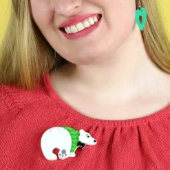 Paulo The Polar Bear Brooch^Erstwilder Hot