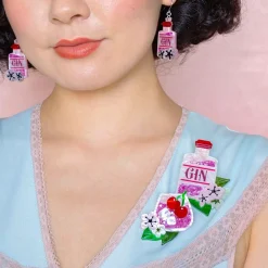 Pink Gin Party Brooch Set^Erstwilder Best