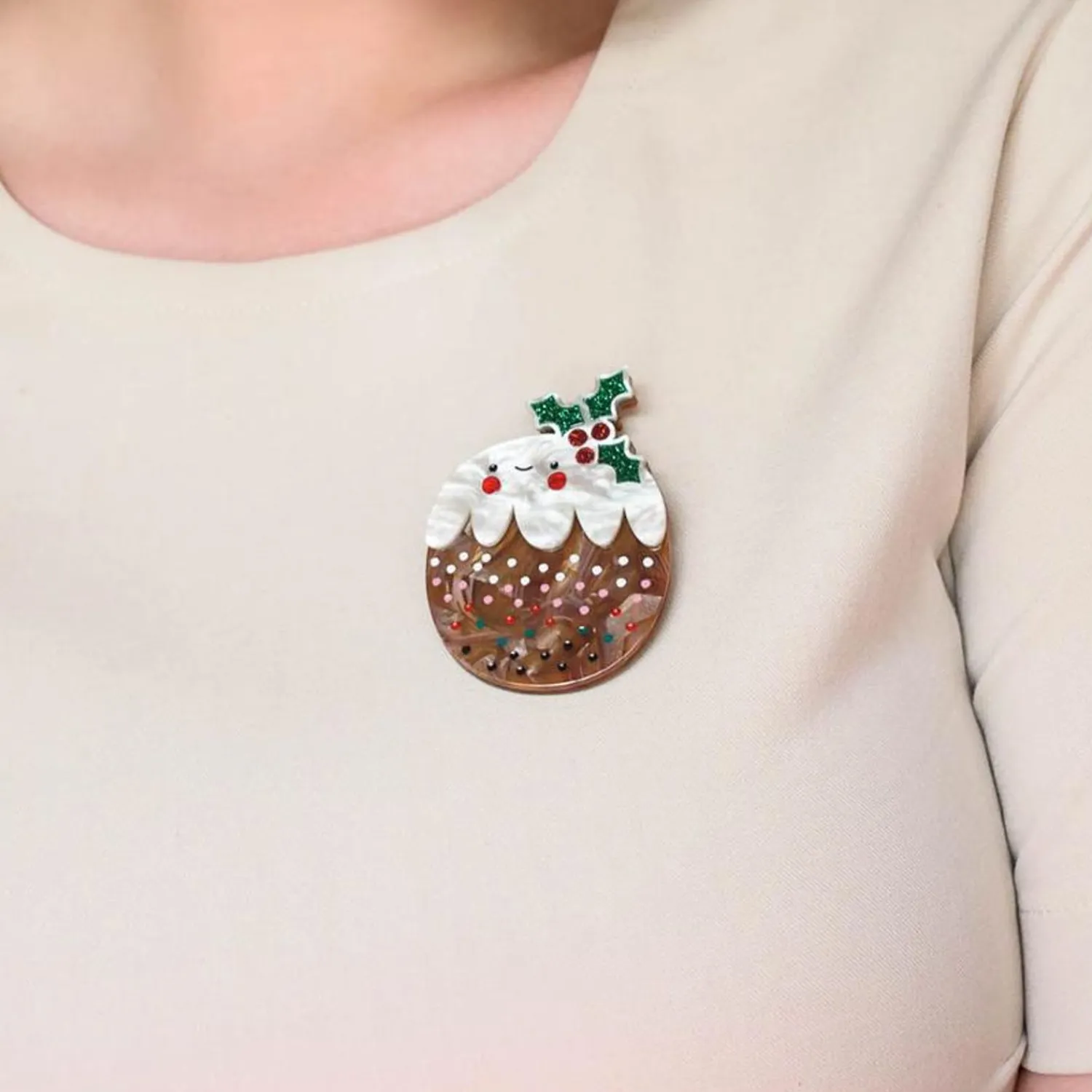 Plum Puddie Brooch^Erstwilder New