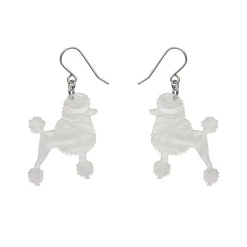 Poodle Ripple Hook Drop Earrings - White^Erstwilder Hot