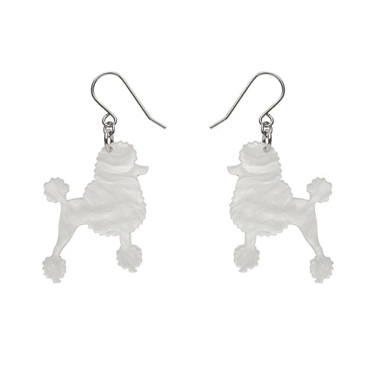 Poodle Ripple Hook Drop Earrings - White^Erstwilder Hot