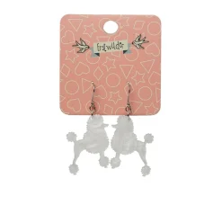Poodle Ripple Hook Drop Earrings - White^Erstwilder Hot