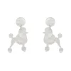 Poodle Ripple Post Drop Earrings - White^Erstwilder Best