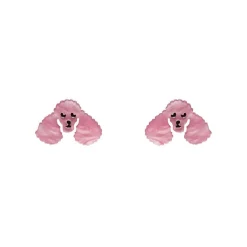 Poodle Ripple Stud Earrings - Pink^Erstwilder Outlet