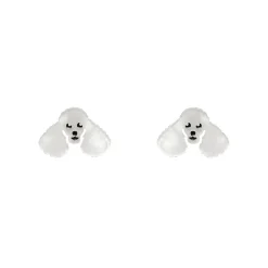 Poodle Ripple Stud Earrings - White^Erstwilder Sale