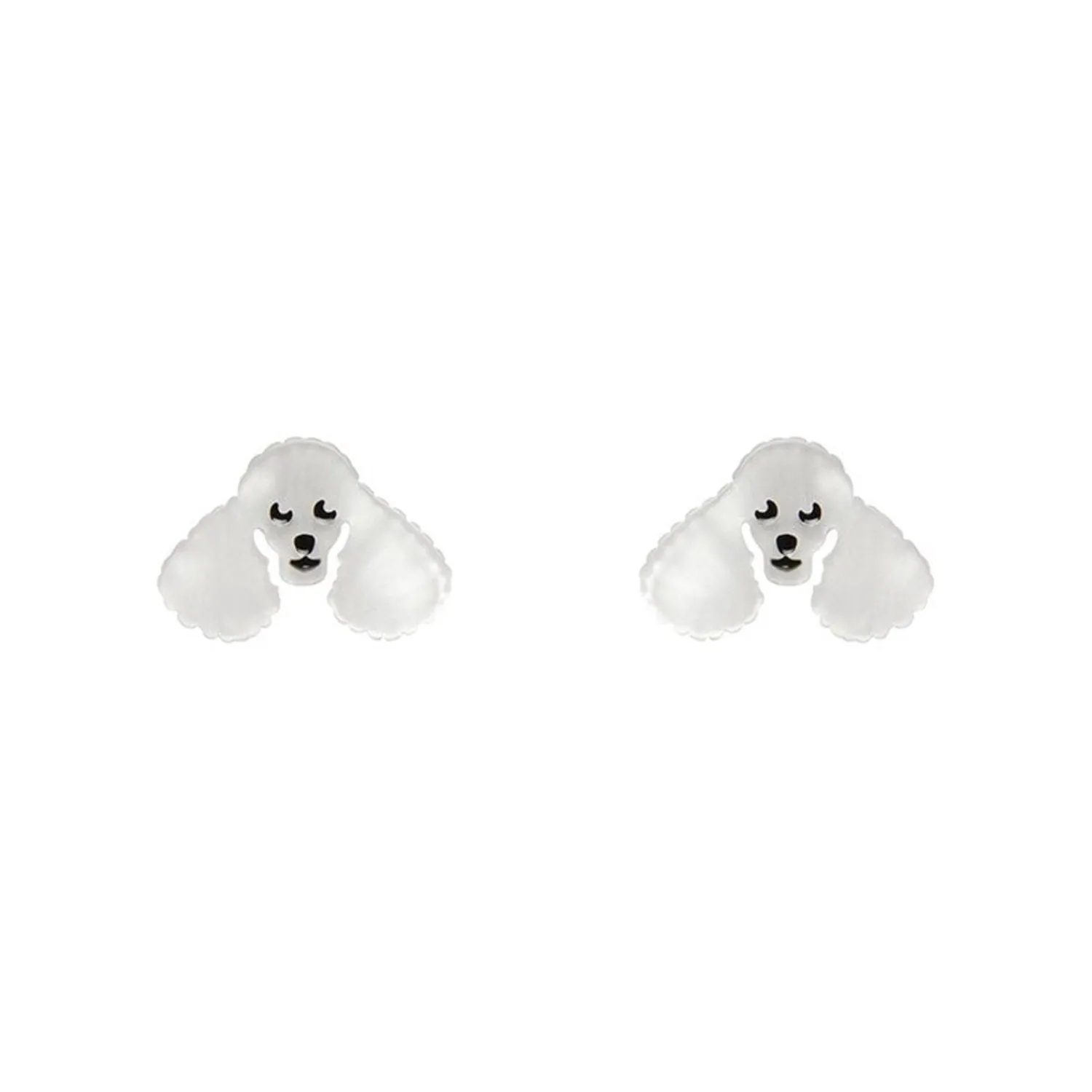 Poodle Ripple Stud Earrings - White^Erstwilder Sale