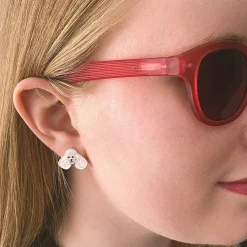 Poodle Ripple Stud Earrings - White^Erstwilder Sale