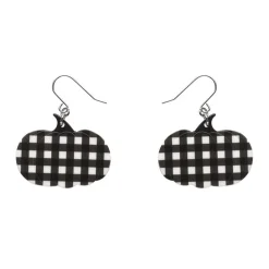 Pumpkin Gingham Drop Earrings - Black^Erstwilder Best