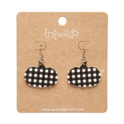 Pumpkin Gingham Drop Earrings - Black^Erstwilder Best