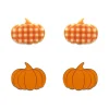 Pumpkin Patch Stud Earrings Set - Orange & Orange Gingham^Erstwilder