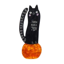 Pumpkin Time Kitty Brooch^Erstwilder