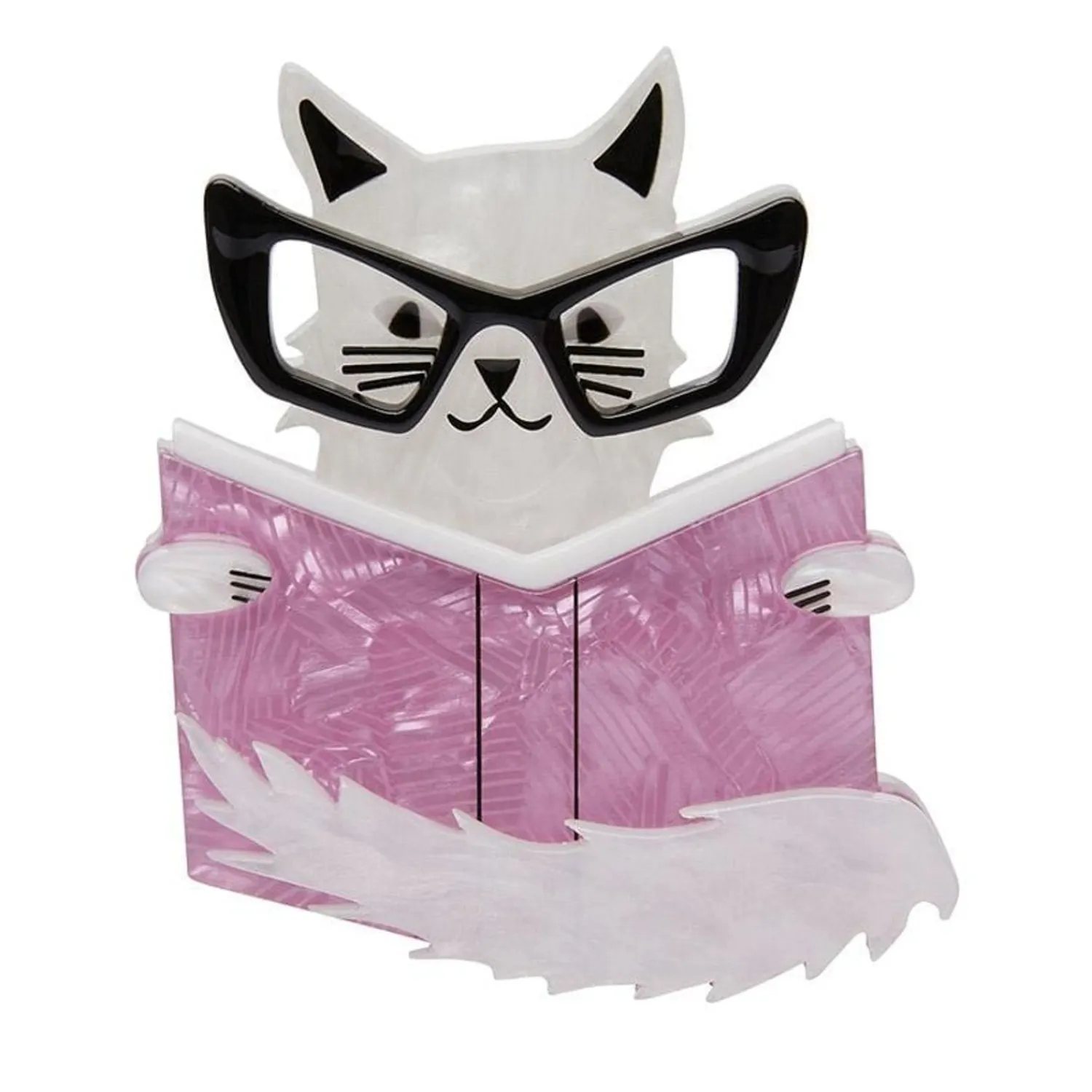 Puss In Books Brooch^Erstwilder Clearance