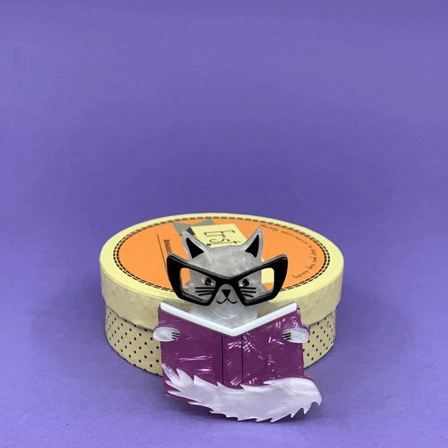 Puss In Books Brooch^Erstwilder Clearance