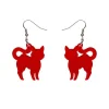 Pussy Cat Bubble Resin Drop Earrings - Red^Erstwilder