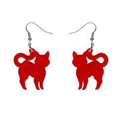 Pussy Cat Bubble Resin Drop Earrings - Red^Erstwilder