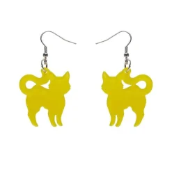 Pussy Cat Bubble Resin Drop Earrings - Yellow^Erstwilder Clearance