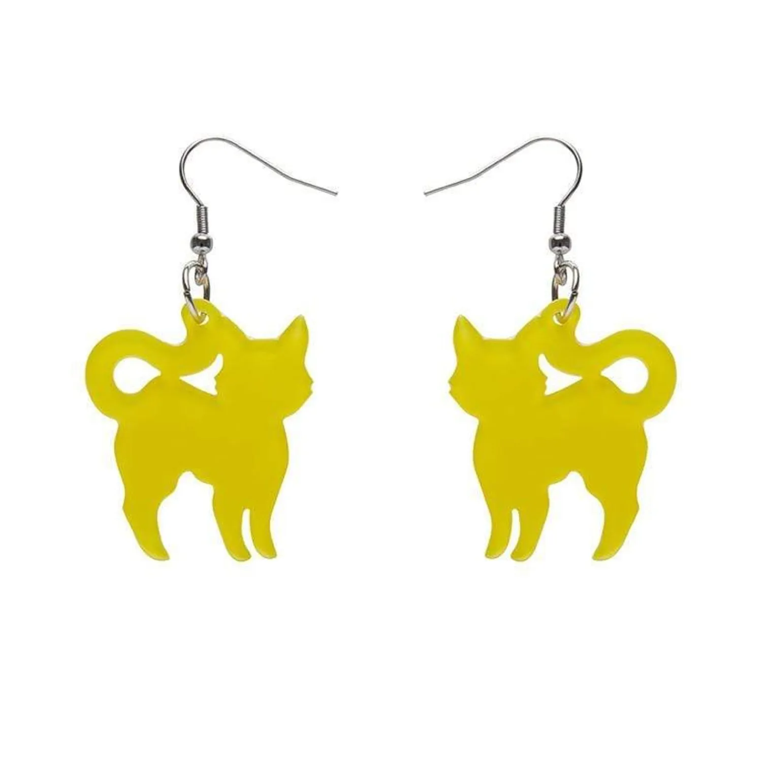 Pussy Cat Bubble Resin Drop Earrings - Yellow^Erstwilder Clearance