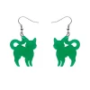 Pussy Cat Bubble Resin Drop Earrings - Green^Erstwilder Online