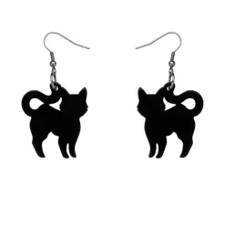 Pussy Cat Solid Resin Drop Earrings - Black^Erstwilder Best
