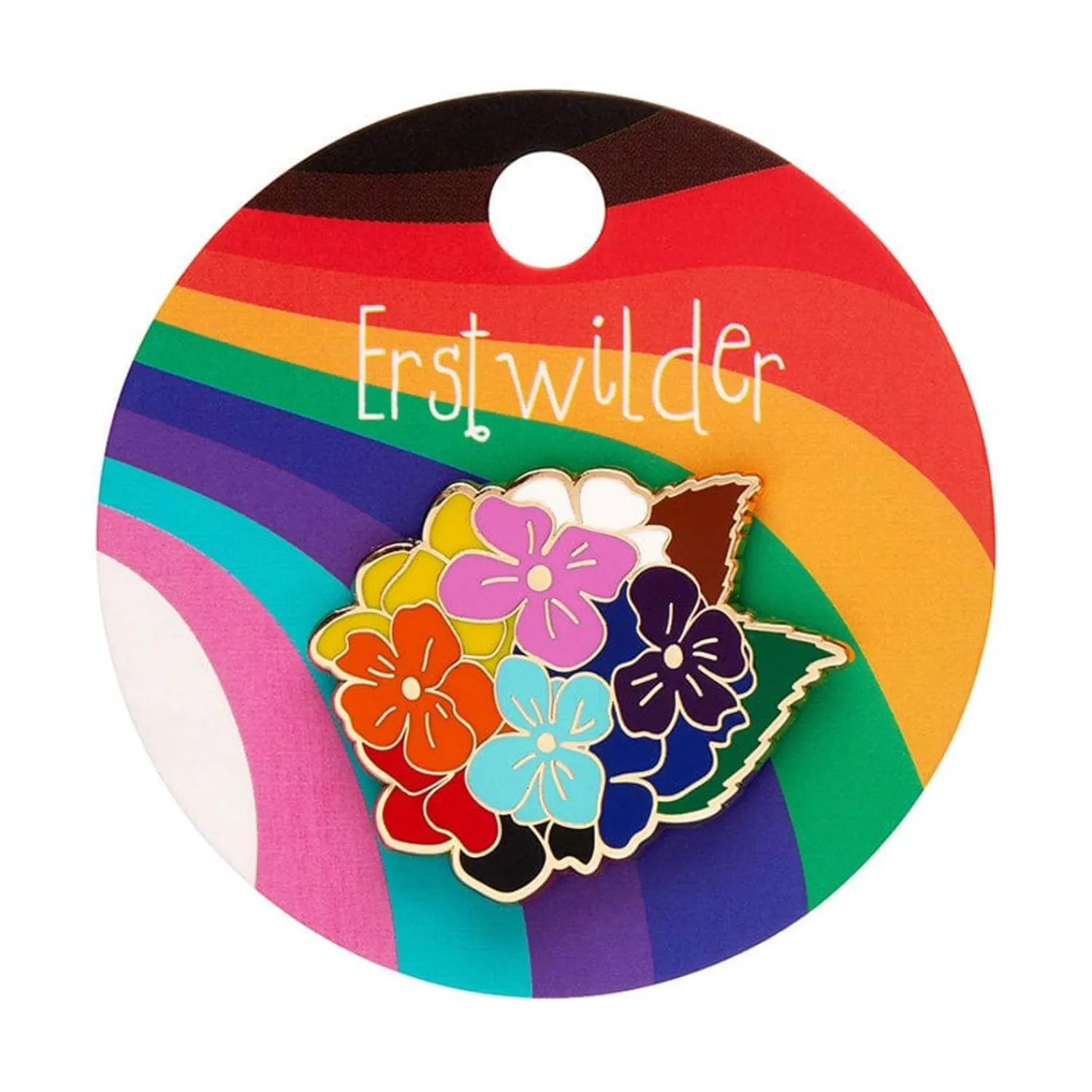 Rainbow Heartfelt Hydrangea Enamel Pin^Erstwilder Discount