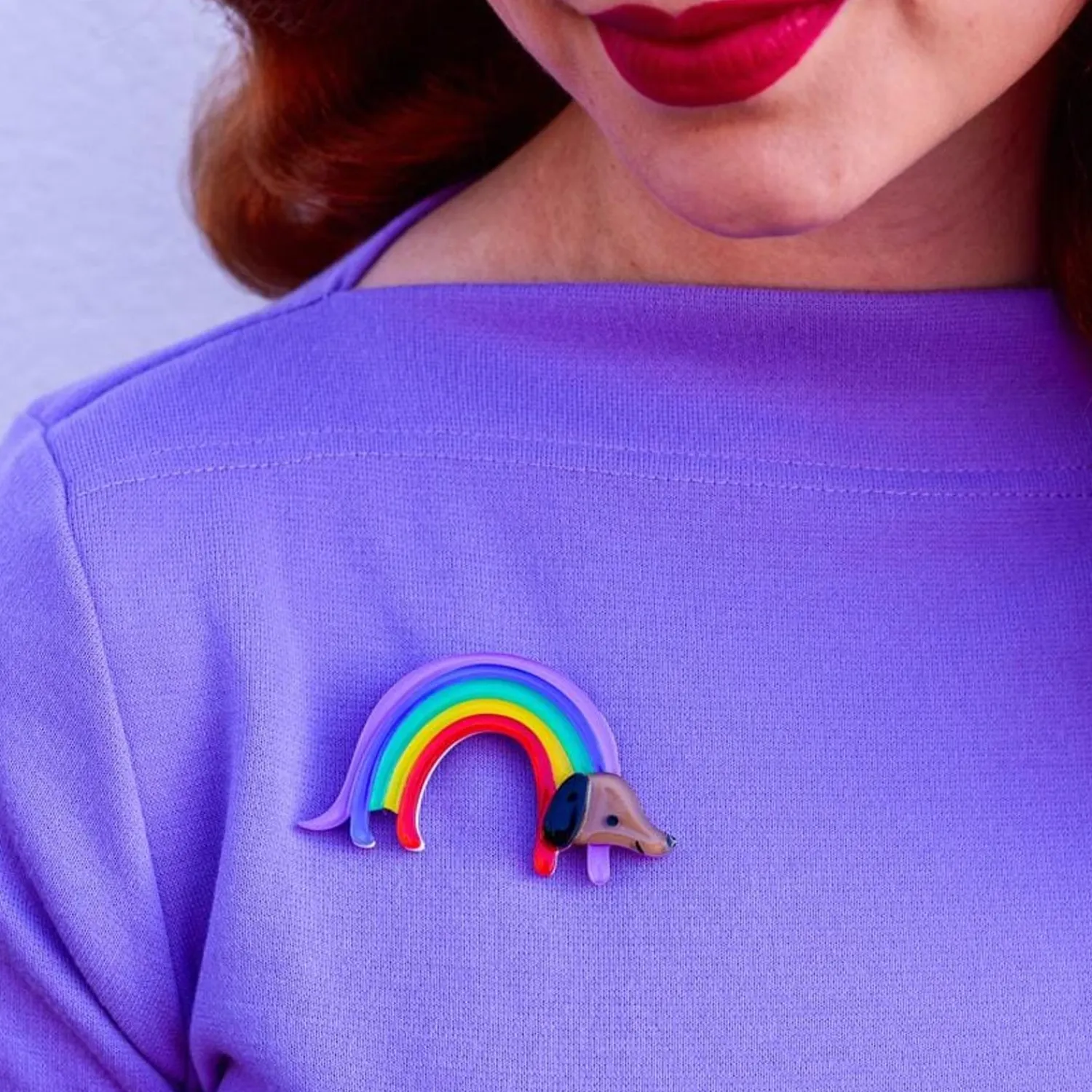 Rainbow Ruff Brooch^Erstwilder New