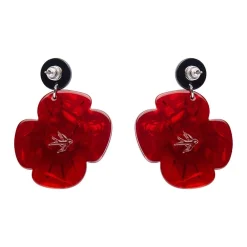 Remembrance Poppy Drop Earrings^Erstwilder New