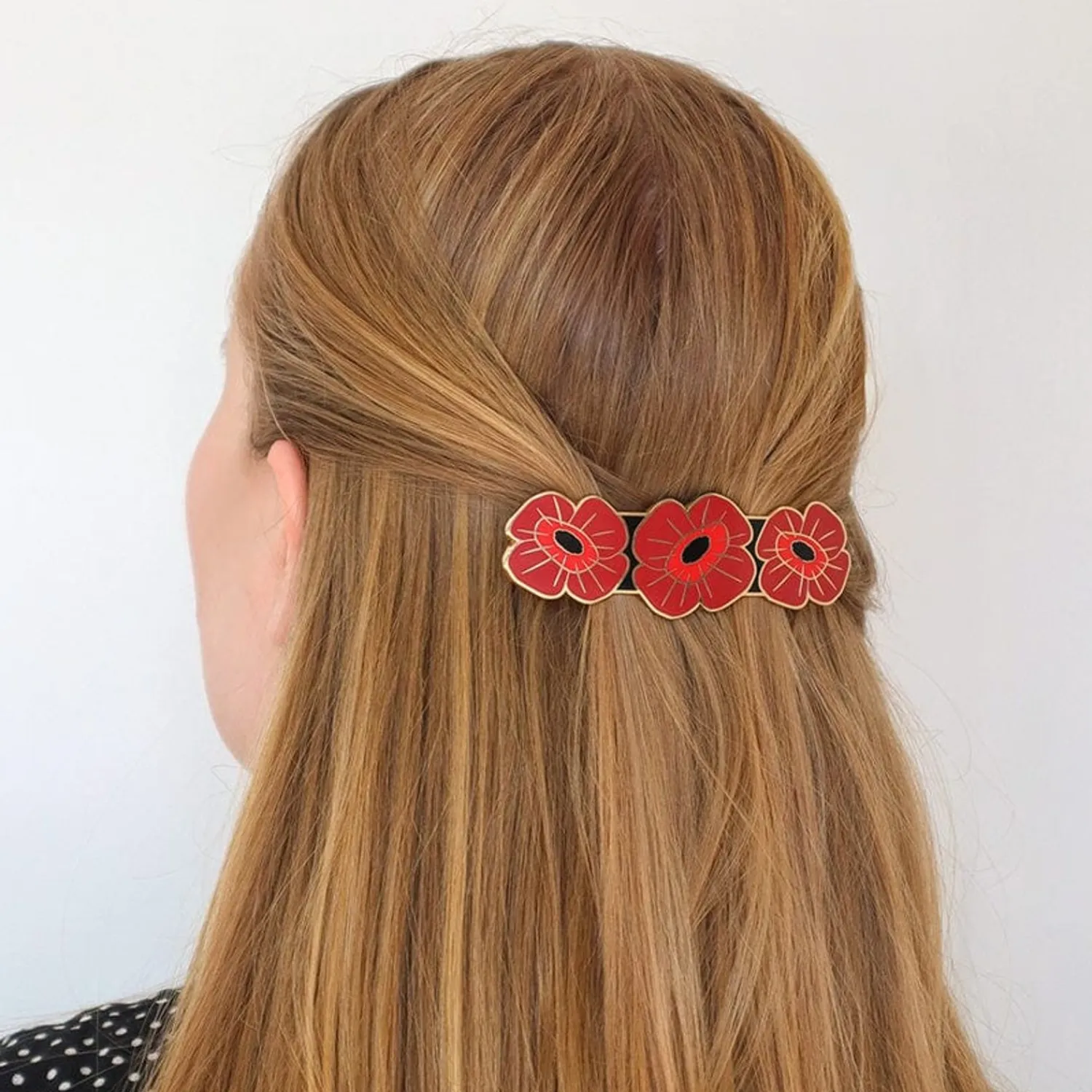 Remembrance Poppy Enamel Hair Barrette^Erstwilder Discount