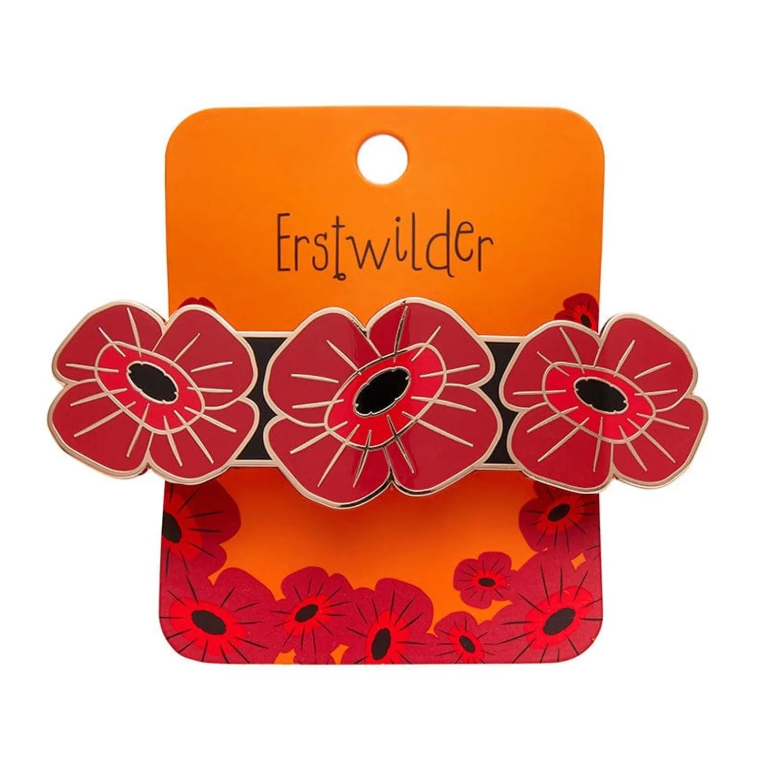 Remembrance Poppy Enamel Hair Barrette^Erstwilder Discount