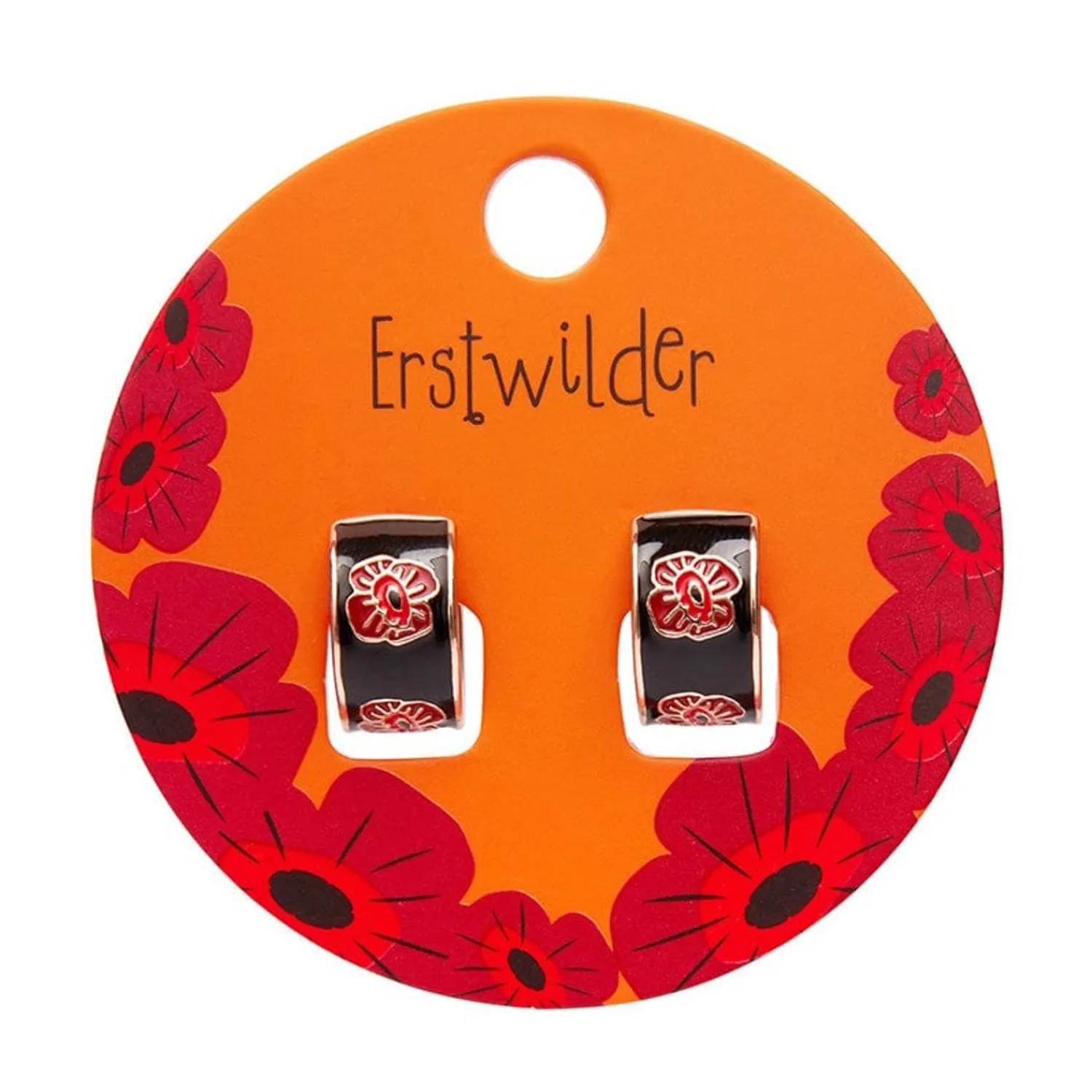 Remembrance Poppy Enamel Huggie Earrings^Erstwilder Hot