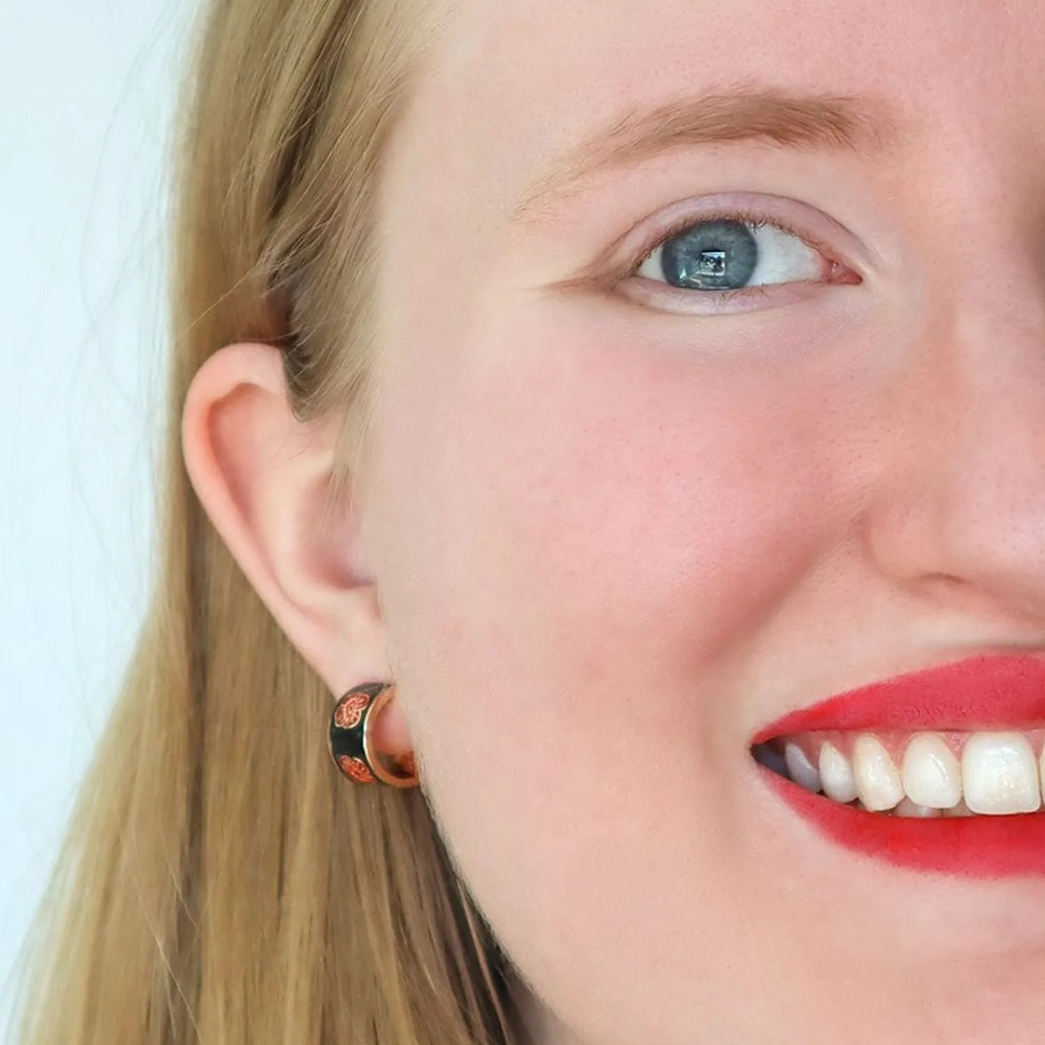 Remembrance Poppy Enamel Huggie Earrings^Erstwilder Hot