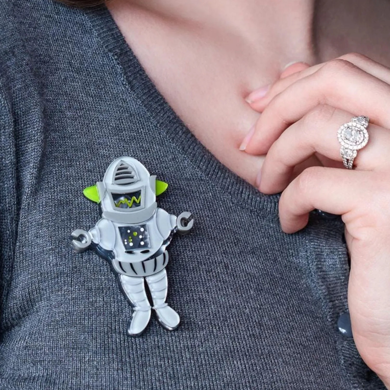 Robert The Rational Robot Brooch^Erstwilder Clearance