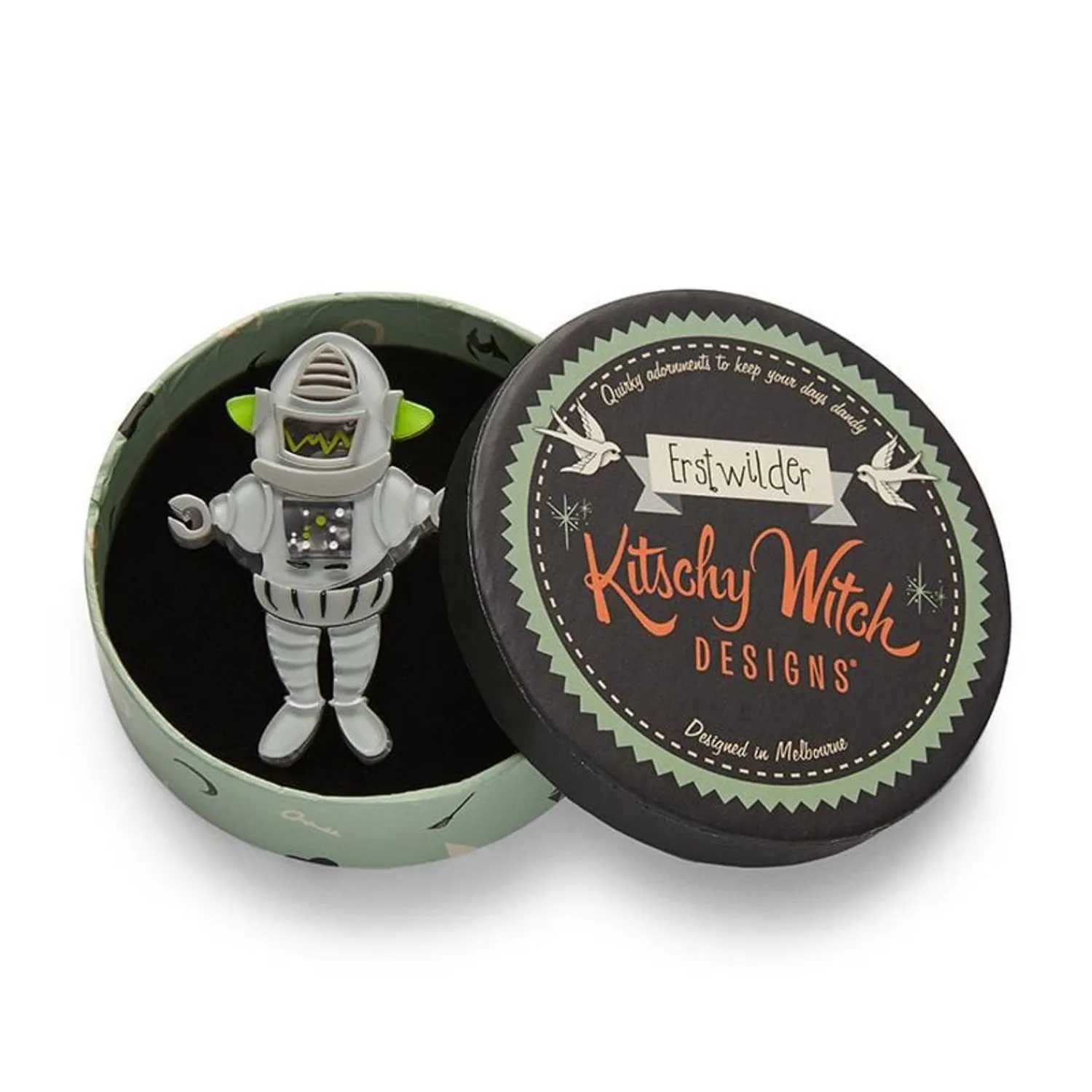 Robert The Rational Robot Brooch^Erstwilder Clearance