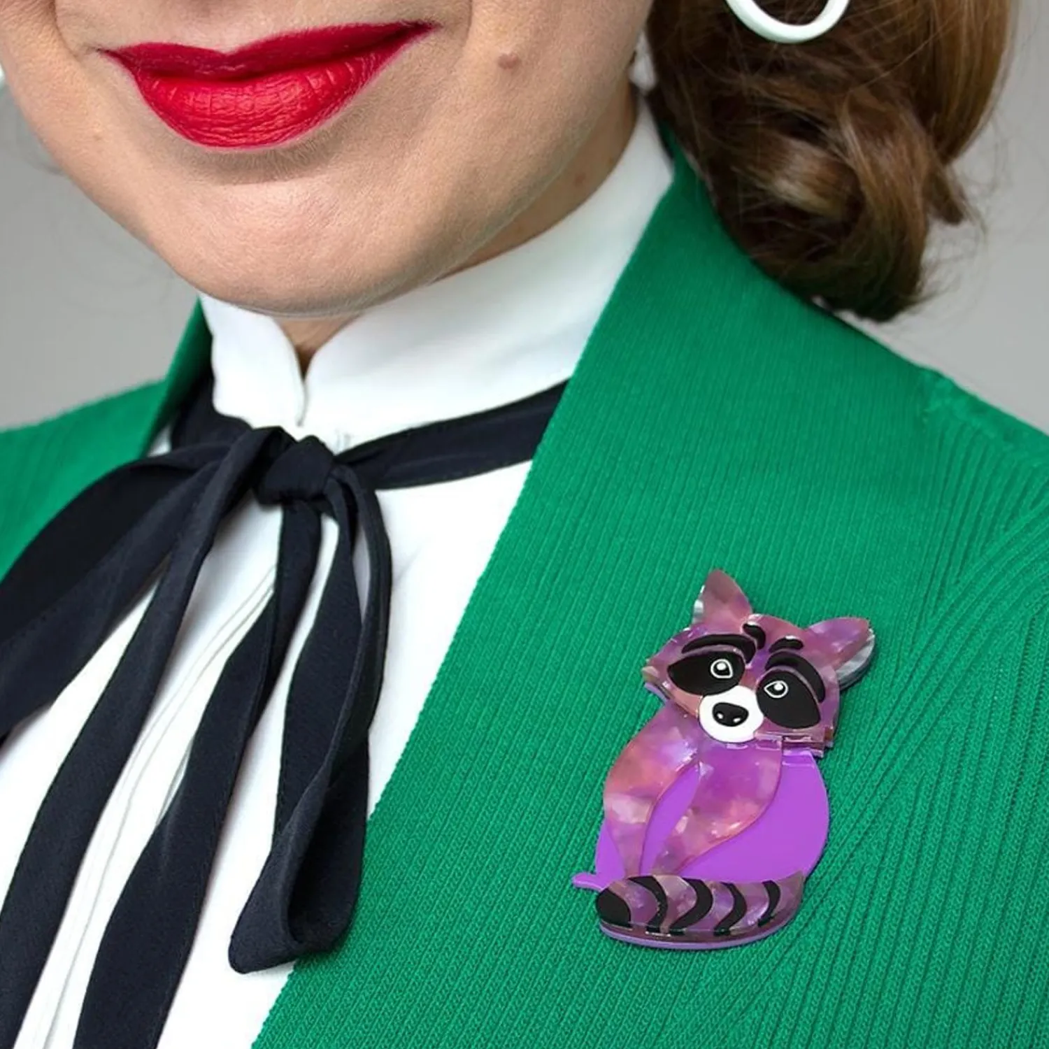 Rocket'S Riot Raccoon Brooch^Erstwilder New