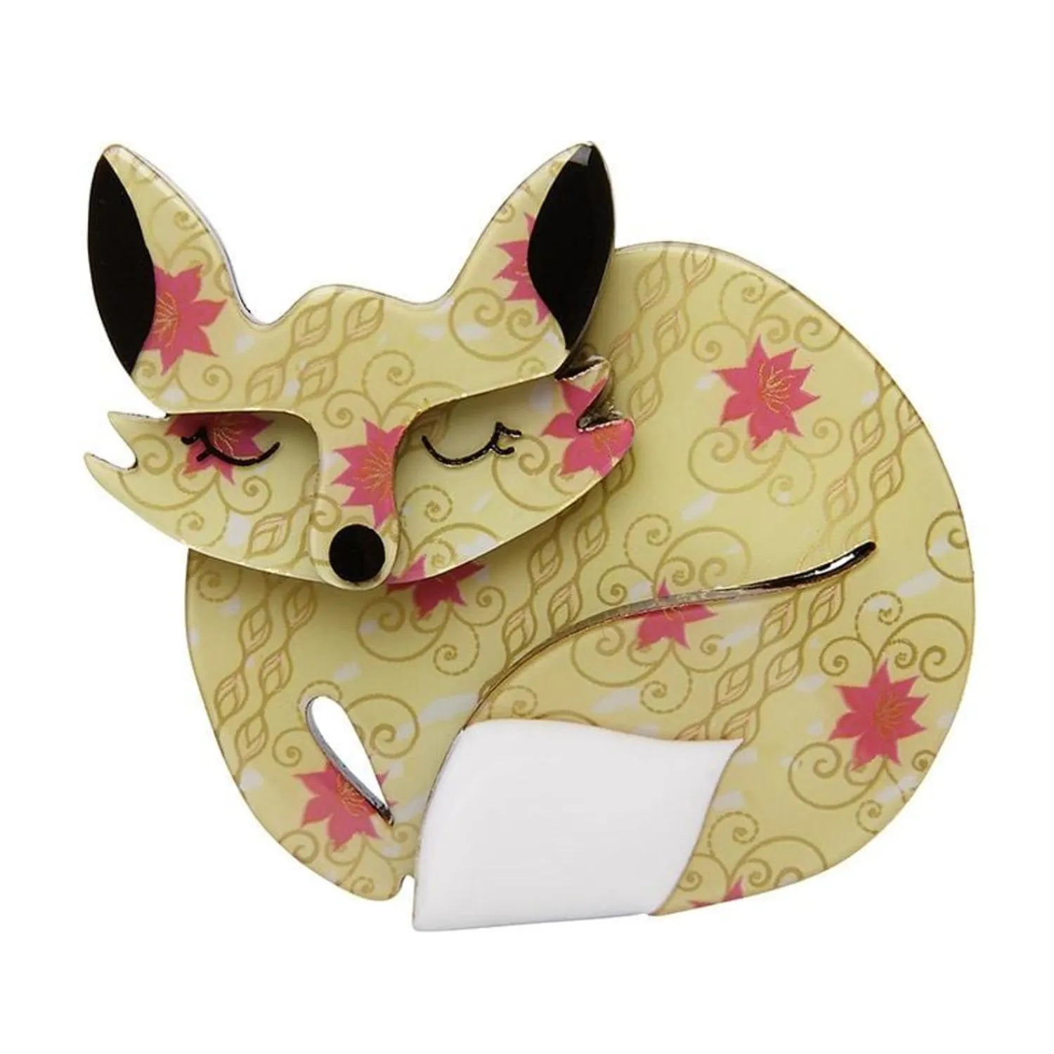 Sacha Sleeping Fox Brooch^Erstwilder Online