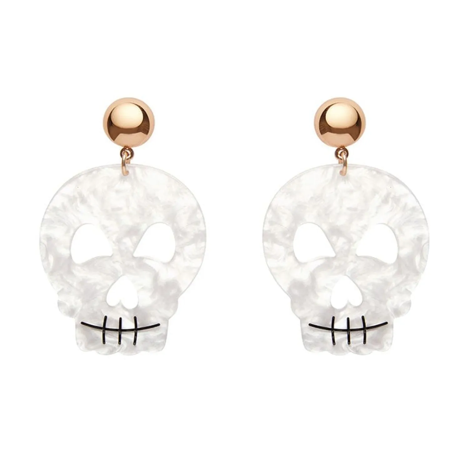 Skull Ripple Statement Earrings - White^Erstwilder Hot