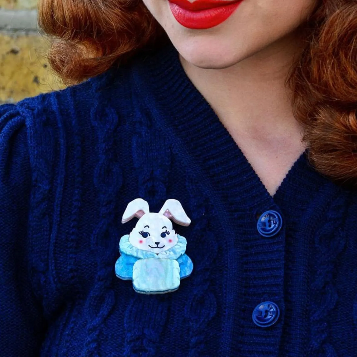 Snuggly Buffy Bunny Brooch^Erstwilder New