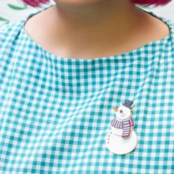 Snuggy Snowman Brooch^Erstwilder Clearance