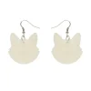 Solid Cat Head Ripple Resin Drop Earrings - White^Erstwilder Online