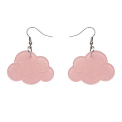 Solid Cloud Glitter Resin Drop Earrings - Pink^Erstwilder Hot