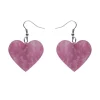 Solid Heart Ripple Resin Drop Earrings - Mauve^Erstwilder