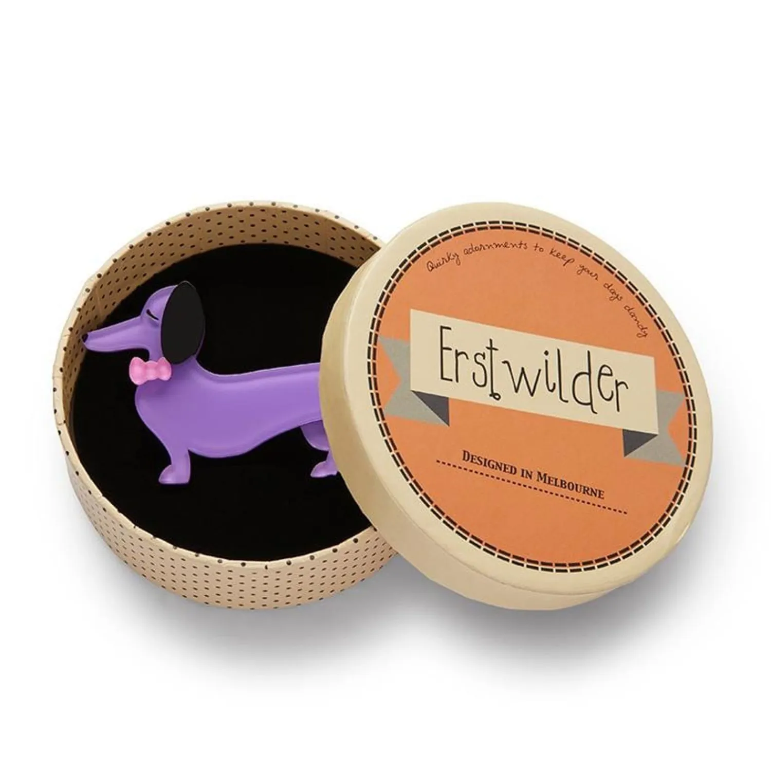 Spiffy The Sausage Dog Brooch^Erstwilder Online