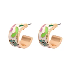 Spring To Life Enamel Huggie Earrings^Erstwilder