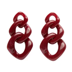Statement Marble Chain Earrings - Ruby Red^Erstwilder Clearance