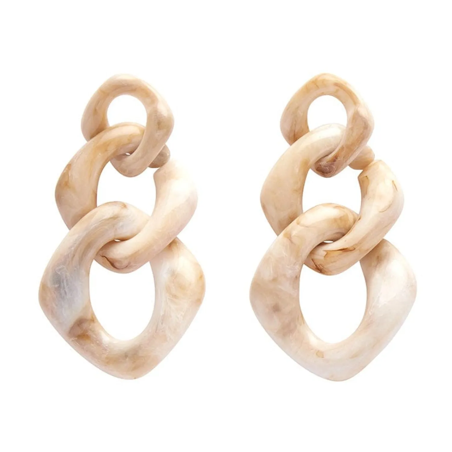 Statement Marble Chain Earrings - Cream^Erstwilder Hot