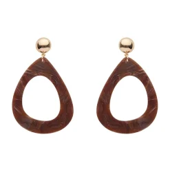 Statement Marble Resin Tear Drop Earrings - Brown^Erstwilder Online