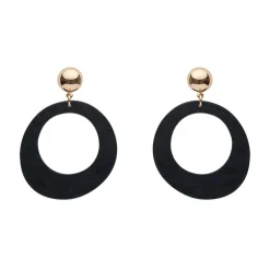 Statement Ripple Resin Circle Drop Earrings - Black^Erstwilder Best